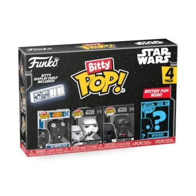 Image de Funko Bitty Pop! Star Wars Darth Vader™, TIE Fighter Pilot™, Stormtrooper™ et Une Mini Figurine Mystère en Surprise 2.2 Cm Dark Vador Collectionnable Étagère Empilable Incluse