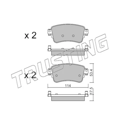 Image de TRUSTING 1108.0 Jeu de plaquettes frein contact signal d&#039;usure exclu CITROËN: Jumpy III Van, Spacetourer, MPV, PEUGEOT: Expert Van