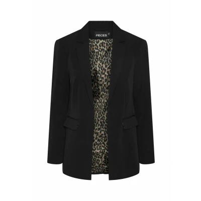 Image de PIECES PCBOZZY LS Blazer Noos BC CP, Noir/détails : imprimé léopard, M Femme