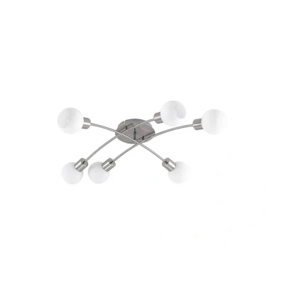 Image de Lindby Plafonnier Agmar à intensité variable (Moderne) en Gris Métal e. a. pour Salon &amp; Salle manger (à 6 lampes, E14), Luminaire Plafonnier, Lampe Plafond, Eclerage Eclairage Interieur