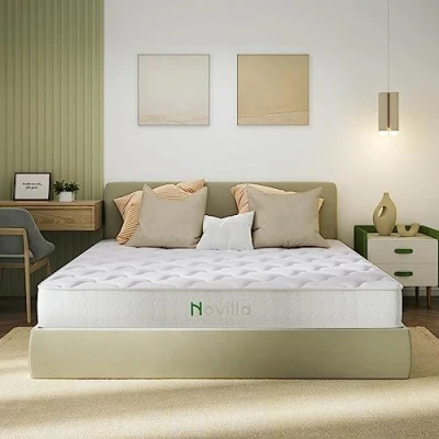 Image de Novilla Matelas 140 x 190 cm, 20CM, à Ressort Ensaché, Hybride en Mousse, Certifié Sûr et Fiable par CertiPUR US Oeko TEX, Isolation des Mouvements, Indépendance de Couchage