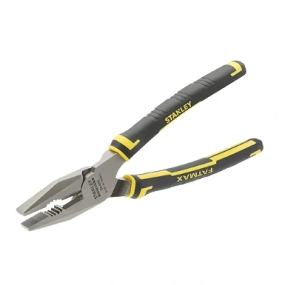 Image de Stanley 0 89 868 Pince Universelle 200 Mm Gamme FatMax Fabriqués En France Acier Trempé Poignée Bi Matière Conforme Aux Normes Din 5745 Et NF E 73 102, Noir, Jaune, Argent