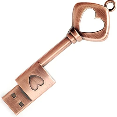 Image de Clé USB 32 Go, BorlterClamp Clef en Forme de Rétro Métal Mémoire Stick 2.0 Pen Drive