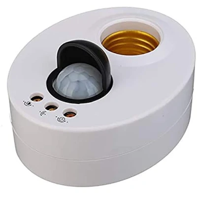 Image de POFET Haute Qualité LED Lumière AC110V 240V E27 Ampoule Base Infrarouge IR Capteur Automatique Applique Murale Support de Lampe Prise PIR Motion Switch Détecteur