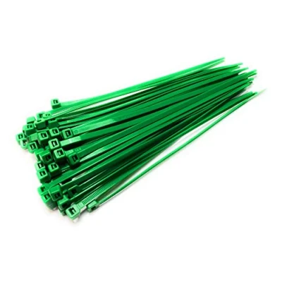 Image de Serre câbles 200 mm x 4,8 Attaches en nylon de haute qualité, vert Title
