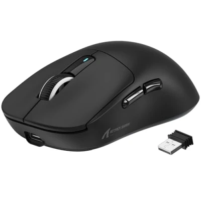 Image de VGN GAMEPOWER Attack Shark X3 Superlight Souris Gamer sans Fil, 49g Ultra Léger Gaming, 26,000 DPI, PixArt PAW3395, 2.4G/Filaire/Bluetooth Rechargeable, Batterie 200Heures, PC/Mac, Noir