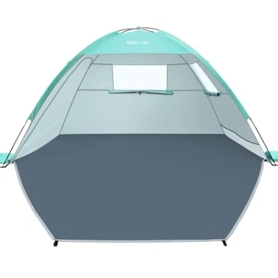 Image de Glymnis Tente de Plage avec 2 Portes zippées, Protection UV UPF50+, Contre Le Vent, Petite Taille Une Fois repliée, pour à 3 Personnes