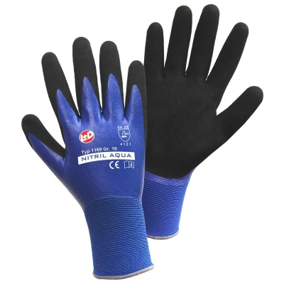 Image de L+D 1169 9 Gant de protection Bleu, noir Nylon