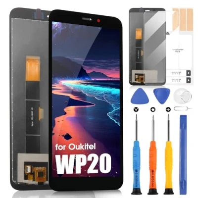 Image de Écran LCD pour Oukitel WP20/WP20 Pro Display WP20 Remplacement de l&#039;écran tactile Digitizer Full Assembly avec outils (Noir)