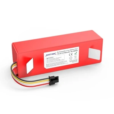 Image de NASTIMA 14,4V 6700mAh Li ION Battery Compatible avec Xiaomi Roborock S50 S51 S52 S53 S55 S502 S5 Max S6 S7; T6 61 65 Série Complète, Mijia 1st and 2nd Generation Batterie de Remplacement BMS