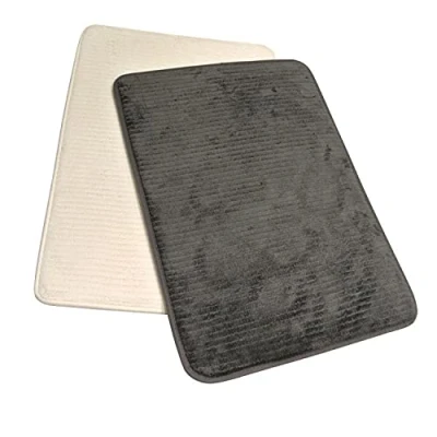 Image de Tapis Antidérapant à Mémoire de Forme Idéal Comme Sortie Bain ou Descente Lit Épais, Doux et Absorbant Sèche Rapidement 60 x 45cm Gris Anthracite Secure Soft