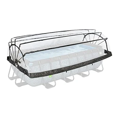 Image de Exit Toys ECO Pool Dome 13X6.6ft/400X200cm/157X79, Transparent, Pliable, Convient aux piscines rectangulaires 390X190 405X205cm de diamètre, Sangle Fixation Incluse