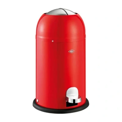 Image de WESCO Kickmaster Junior Poubelle de couleur rouge, tôle d&#039;acier revêtue par pulvérisation, amortisseur intégré, volume 12 litres, insert en plastique, clapet d&#039;insertion