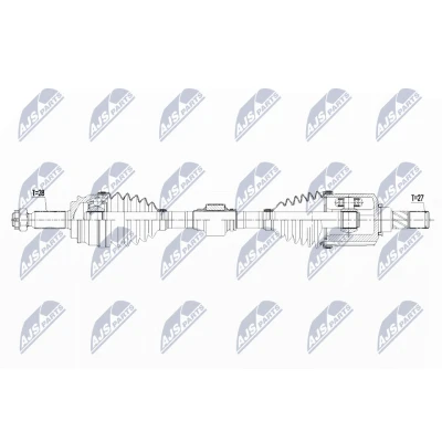 Image de NTY NPW CH 060 Arbre de transmission Essieu avant gauche 637 JEEP: Compass, Patriot, DODGE: Caliber