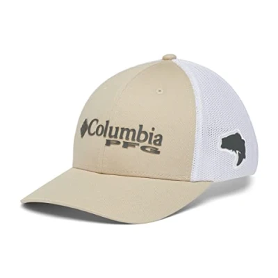 Image de Columbia Casquette Unisexe en Maille Filet Fossil Grill, Blanc, Bass, L/XL