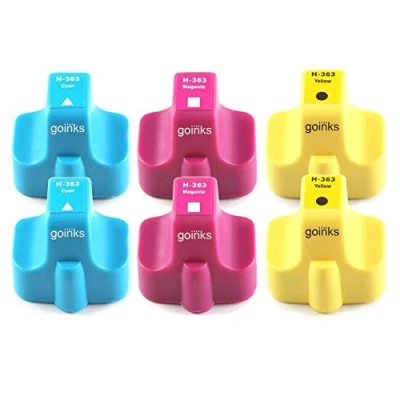 Image de Go Inks 2 C/M/Y Ensemble de 3 Cartouches d&#039;encre à remplacer HP 363 Compatible/Non OEM pour Photosmart Imprimantes (6 Encres)