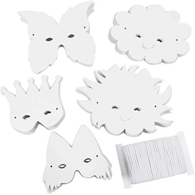 Image de Masques en carton blanc TEACH ME 100 pièces h: 15 20 cm 230 gr