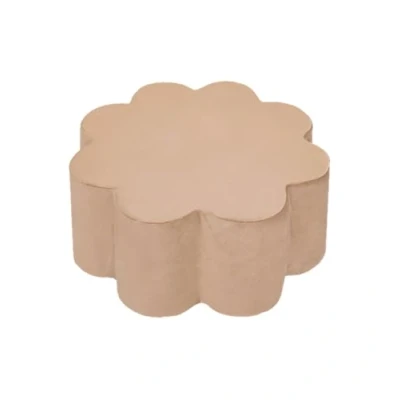Image de MISIOO Fleuri Pouf Enfant Pouffe en Mousse Velours Meubles de Chambre d&#039;enfant Elégant Fauteuil Bebe 54 x 25 cm Or