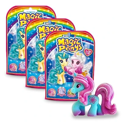 Image de CRAZE Magic PONYS 3X Figurines de Poney avec Tatouages Magiques &amp; Accessoires, 18x poneys à Collectionner, pour Enfants Petit