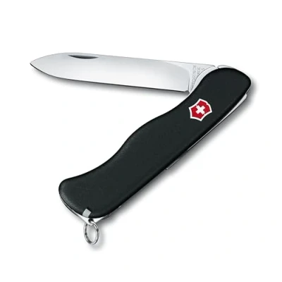 Image de Victorinox Sentinel Couteau de Poche Suisse, Multitool, 4 Fonctions, Grande Lame Fixe, Noir