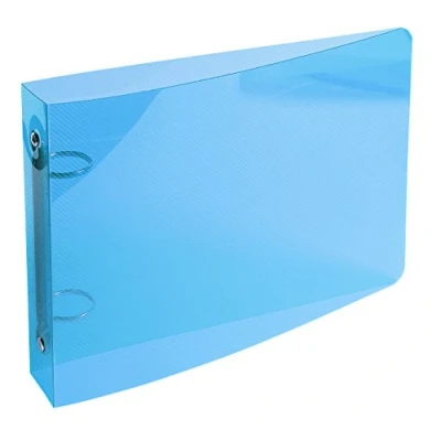 Image de Exacompta Réf. 51092E Classeur semi rigide PP Crystal 2 anneaux ronds diamètre 25 mm Dos 35 Dimensions extérieures : 16,5x24cm Formats à classer 12,50x20cm et 14,8x21cm Coloris bleu