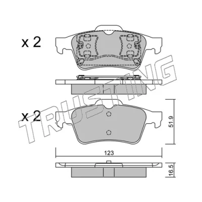 Image de TRUSTING 346.0 Jeu de plaquettes frein contact signal d&#039;usure exclu, non préparé pour indicateur RENAULT: MEGANE 2, ESPACE 4, LAGUNA 2