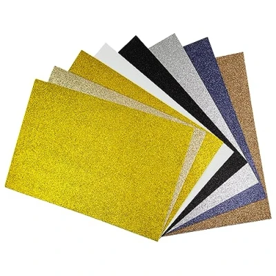 Image de Interdruk Caoutchouc Mousse A4 Artisanale, Glitter Glam, Set de 8 Pièces