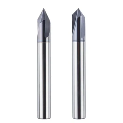 Image de SpeTool Fraise à graver chanfreiner Tige 6 mm 60 degrés et 90 V rainurer VHM 3 flûtes bois CNC queue pour défonceuse avec