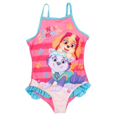 Image de Maillot de Bain à Volants Paw Patrol pour Fille Skye &amp; Everest Pawfect Summer Enfant (DE/NL/SE/PL, Numérique, 98, 104, Regular, Rose/Bleu)
