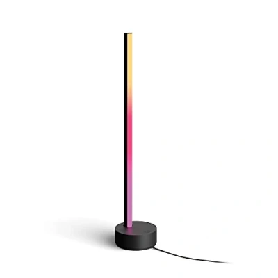 Image de Philips Hue White and Color Ambiance, Lampe à poser Gradient Signe Noir, compatible Bluetooth, fonctionne avec Alexa, Google Assistant et Apple Homekit