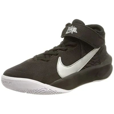 Image de Nike Team Hustle D 10 Flyease Chaussures, Black Metallic Silver Volt White, 38 EU