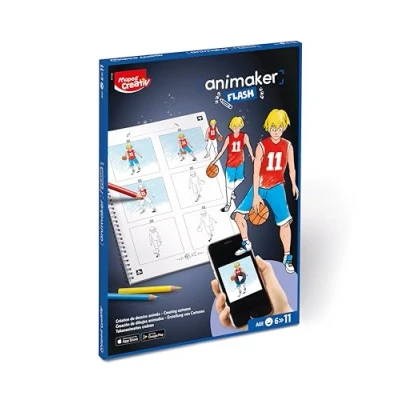 Image de Maped Creativ Animaker Flash Action Création de Dessins Animés Set Complet avec Cahier à Colorier + Crayons et Fournitures Notice Accès Appli Dès 6 Ans