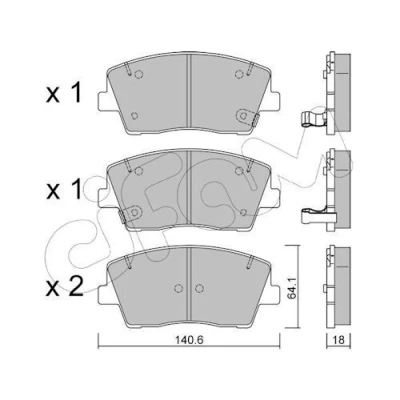 Image de CIFAM 822 1168 0 Jeu de plaquettes frein avec indicateur d&#039;usure KIA: Stinger 3/5 portes