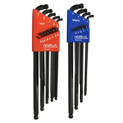 Image de EKLIND 17222 Double Ball Hex L Key Allen Wrench Combo Extra Long Inch/MM (2 Sets 22pc) Pack of 1