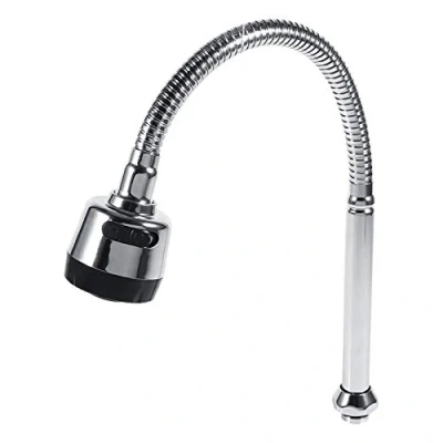 Image de robinet d&#039;évier de cuisine, raccords tuyauterie cuisine à bec rotatif en acier inoxydable 304 Connexion une poignée (1psc)