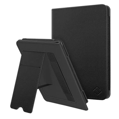 Image de FINTIE Étui pour 6,8&quot; Kindle Paperwhite (11e génération, modèle 2021), Coque de Protection Kickstand avec Fente Carte et dragonne, Veille/Réveil Automatique, Noir