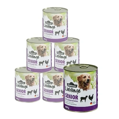 Image de Dehner Lieblinge Nourriture pour Chien Senior, Agneau et volaille, 6 x 800 g (4,8 kg)