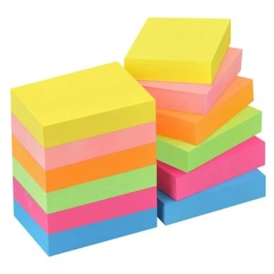 Image de ZCZN 12 Blocs Feuillets Autocollants, Notes Autocollante de 51 * 38mm avec 6 Couleurs, 100 par Autocollants Convient aux Mémos, Messages, Rappele