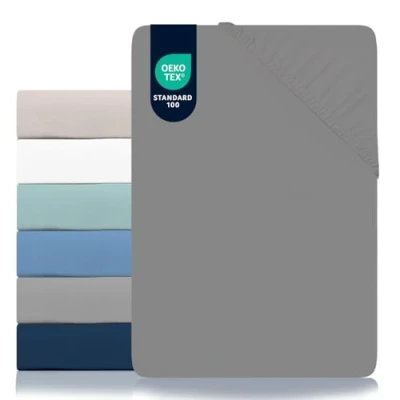 Image de Dreamzie Drap Housse 150x200 Microfibre (100% Polyester) Oeko Tex Matelas 150 x 200 Gris Anthracite