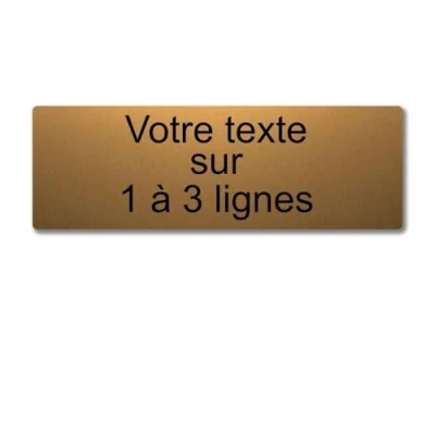Image de Plaque gravée personnalisée 1 à 3 lignes 20x6.5cm autocollante Or
