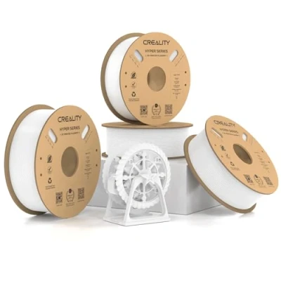Image de Creality Hyper Filament PETG Blanc 1,75 mm 4 kg pour imprimante 3D Précision dimensionnelle +/ 0,03 Matériaux d&#039;impression la plupart des imprimantes