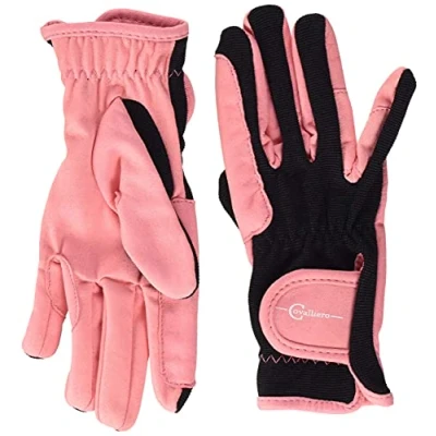 Image de Covalliero ‎3210553 Gants d&#039;équitation Enfant Noir/Rose CS