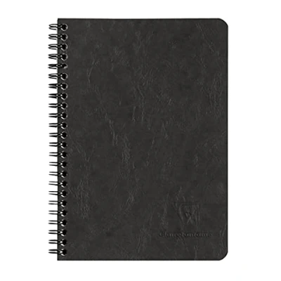 Image de Clairefontaine 785661C Collection Age Bag Un Carnet à Pochettes Noir A5 14,8x21 cm 120 Pages Détachables Lignées + 3 Intercalaires avec Poches de Rangement Couverture Carte Lustrée Grain Cuir