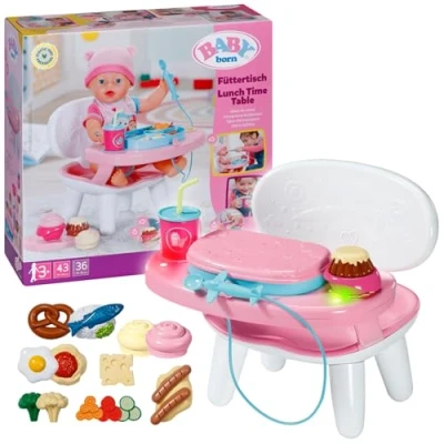 Image de BABY born Table d&#039;alimentation avec Fonction Lumineuse et sonore, Plus de 10 Plats Boissons différents pour poupées 43 cm, 837009 Zapf Creation