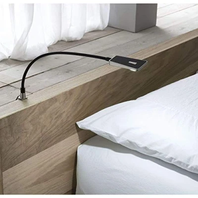 Image de SO TECH® Lampe liseuse flexible &quot;Luminoso&quot; LED de chevet DEL pour lire lecture noir incl.