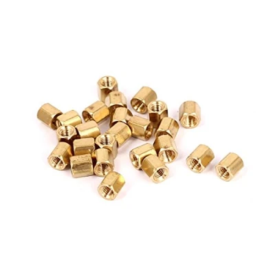Image de sourcing map Entretoise Hexagonale Écrou Filetage Femelle M3 x 5mm Laiton 25Pcs