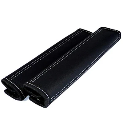 Image de L&amp;P Car Design GmbH L &amp; P z30 a138 Lot de 2 Sangle Protège ceinture en 100% cuir véritable noir avec coutures Gris