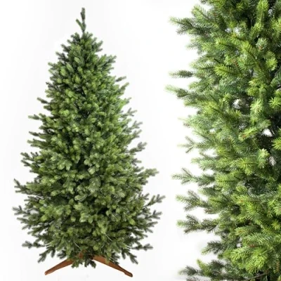 Image de Evergreen Tree® Sapin de Noël Artificiel 180 cm 100% Éléments Moulé par Injection Arbre Réaliste avec Support en Bois à la Main, Fabriqué dans l&#039;UE Christmas Tree