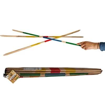 Image de PLANÈTE Bois Mikado Géant FSC 140787 2 à 6 Joueurs Multicolore Jeu pour Enfant de Société d&#039;Adresse Plein Air 80 cm x 1 À Partir 4 Ans