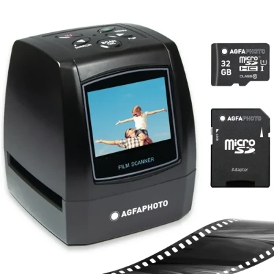 Image de AGFA PHOTO Pack Scanner Numérique Realiview AFS100 + 1 carte SD 32GB de Films, Négatifs 35mm/135 et Diapositives (10MP, Écran LCD 2.4&#039;&#039;) Noir Neuf